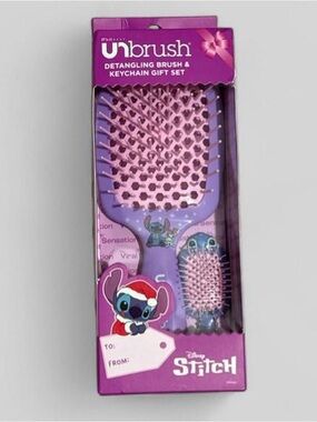Disney Stitch Purple and Pink Hair Brush Gift Set